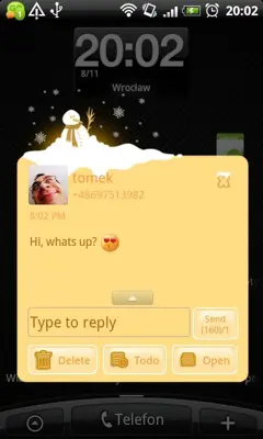 GO SMS Christmas Snow Theme android App screenshot 3